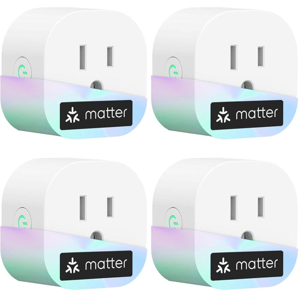 imagemeross Matter Smart Plug Mini Easy Setup 100 Privacy Smart Outlet Compact Size Support Apple Home Alexa Google Home with Schedule and Timer App and Voice Control 24G WiFi Only 2 PackMatter Plug 4 Pack