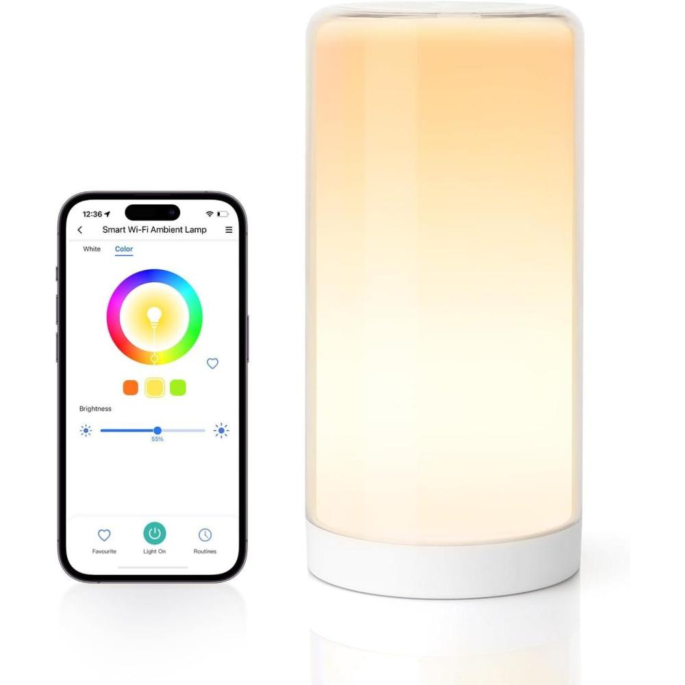 imagemeross Smart Table Lamp Bedside Lamp Compatible with Apple HomeKit Siri Amazon Alexa and SmartThings Tunable White and MultiColor Touch Control Voice and App ControlSTYLE430