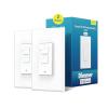 imageMeross Smart Dimmer Switch Single Pole Supports Apple HomeKit Alexa Google Assistant ampamp SmartThings 24GHz WiFi Light Switch for Dimmable LED Neutral Wire Required Remote Control Schedule 2 Pack