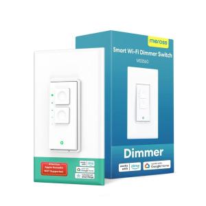 Meross Smart Dimmer Switch Single Pole – 2.4GHz WiFi Light Switch for Dimmable LED, Compatible with Alexa Google Assistant and SmartThings, Neutral Wire Required, Remote Control Schedule,1 Pack
