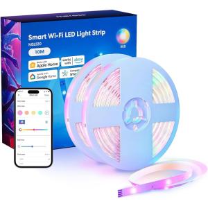 Smart LED Strip Lights Works with Apple HomeKit, 32.8ft WiFi RGB Strip, Compatible with Siri, Alexa&Google and SmartThings, App Control, Color Changing Led Strips for Home, Bedroom, Kitchen, TV, Party(Basic version)