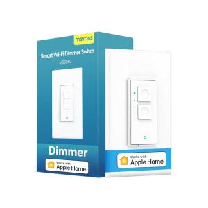 meross Smart Dimmer Switch, Single Pole WiFi Light Switch Works with Apple HomeKit, Alexa, Remote/Voice Control and Schedule, Neutral Wire Required, 2.4GHz WiFi Only, No Hub Required, 2 Pack(1 Pack)
