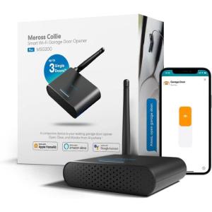 meross Smart Garage Door Opener Remote with External Antenna, Up to 3 Single Doors, Compatible with Apple HomeKit, Amazon Alexa, Google Assistant, SmartThings, App Control, No Hub Needed(Control up to 3 doors-HomeKit)