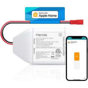 meross Smart Garage Door Opener Remote with External Antenna, Up to 3 Single Doors, Compatible with Apple HomeKit, Amazon Alexa, Google Assistant, SmartThings, App Control, No Hub Needed(MSG100-HomeKit)