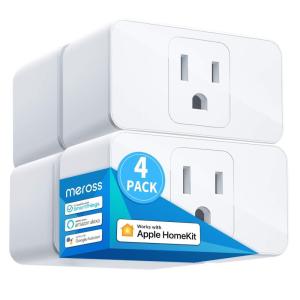 meross Smart Plug Mini, 15A & Reliable Wi-Fi, Support Apple HomeKit, Siri, Alexa, Echo, Google Assistant and Nest Hub, App Control, Timer, No Hub Needed, 2.4G WiFi Only, 2 pack(4)