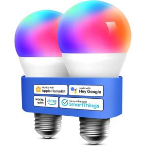 meross Smart RGBWW WiFi LED Bulbs, Apple HomeKit Compatible, 60W Equivalent, 900 Lumens, Multicolor, 4 Pack(Multi-color)