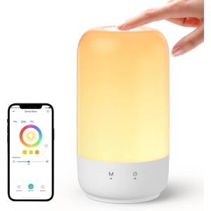 meross Smart Table Lamp, Bedside Lamp, Compatible with Apple HomeKit, Siri, Amazon Alexa and SmartThings, Tunable White and Multi-Color, Touch Control, Voice and App Control(STYLE-450)