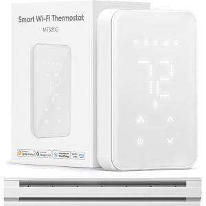 meross Smart Thermostat for Electric Baseboard and in-Wall Heaters Work with HomeKit, Alexa and Google Home, 120V-240V Wi-Fi Programmable Thermostat with Easy Install, Energy Saving, 4 Wires Needed(Electric Baseboard Smart Thermostat)