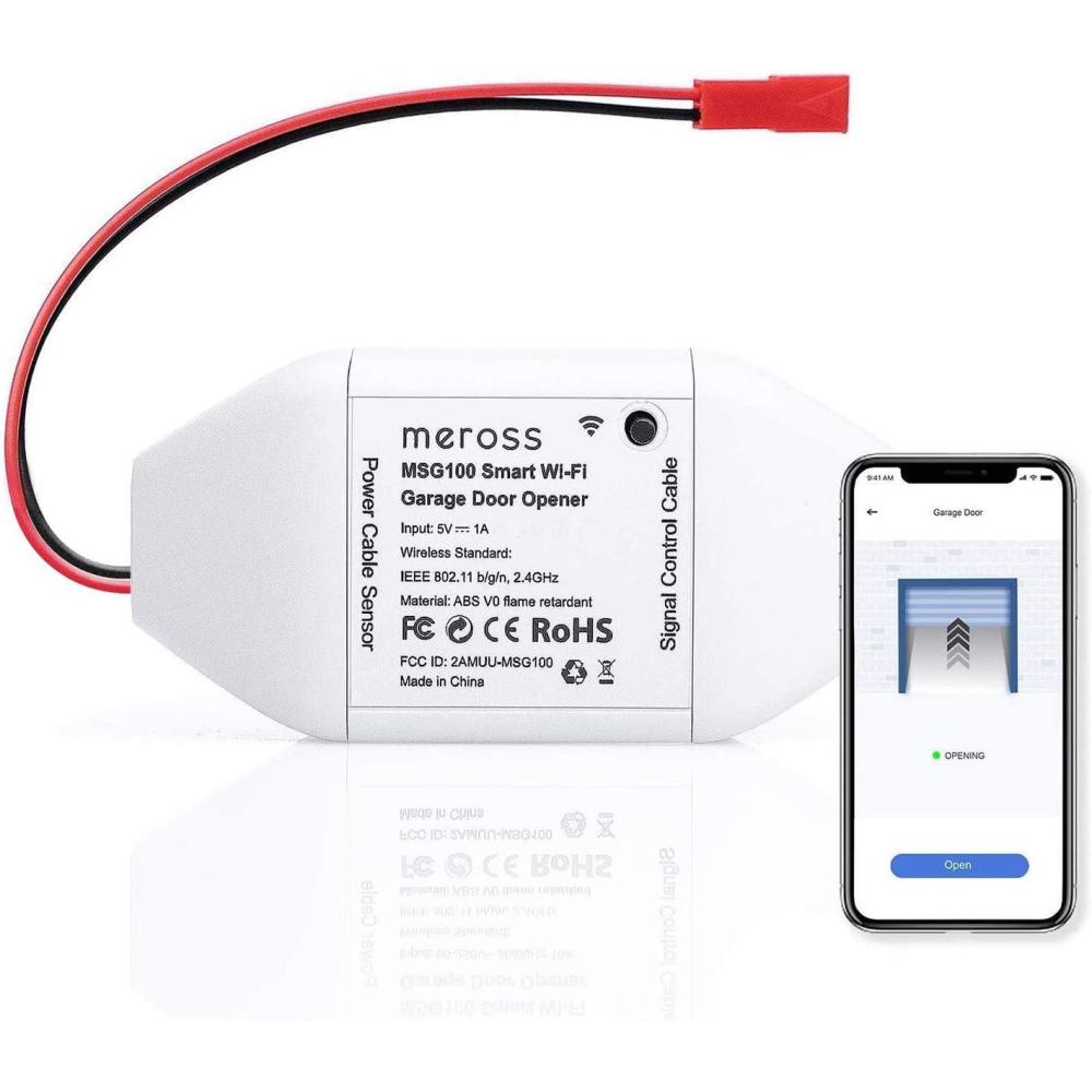 imagemeross Smart WiFi Garage Door Opener Remote App Control Works with Alexa Google Assistant and SmartThings No Hub NeededNon HomeKit VersionsMSG100