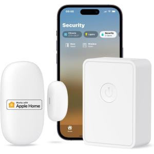 meross Smart Door Sensor Kit, Support Apple HomeKit, Alexa, Google, 2.4GHz Wi-Fi Window Sensor 328ft Range, Home Automation, Security, Meross Hub Included