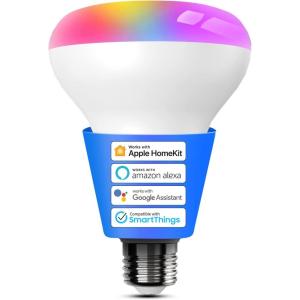 meross Smart Light Bulb, Smart WiFi LED Bulbs Compatible with Apple HomeKit, Siri, Alexa & Google Home, E26 2700K-6500K, 900 Lumens RGBWW 60W Equivalent, 1 Pack(BR30 1 Pack)
