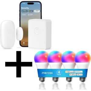 meross Smart WiFi Door & Window Sensor Kit +Smart Light Bulb