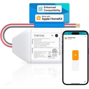 meross Smart Garage Door Opener Remote, Compatible with Apple HomeKit, Amazon Alexa, Google Assistant, CarPlay and SmartThings, Enhanced Compatibility