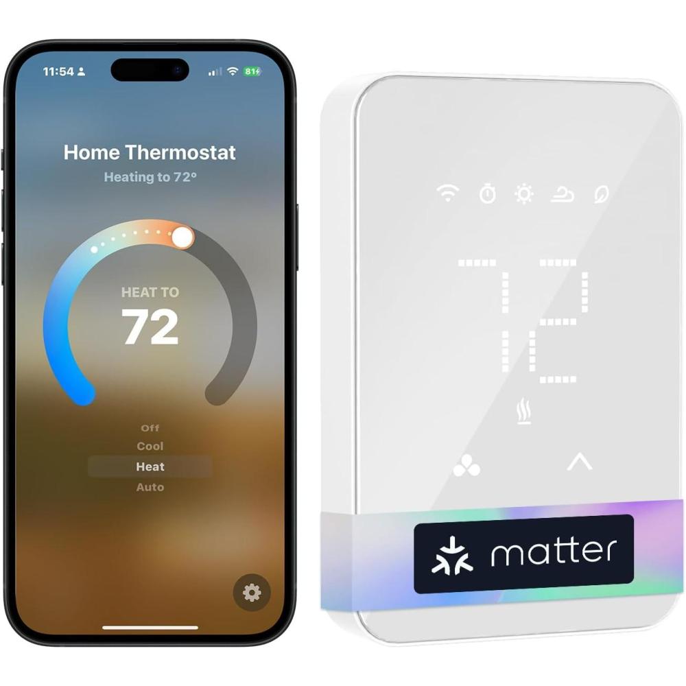 imagemeross Matter Smart Thermostat for Electric Baseboard Heater Energy Saving Programmable WiFi Thermostat for House Works with Alexa HomeKit Google SmartThings App ampamp Voice Control for Smart Home