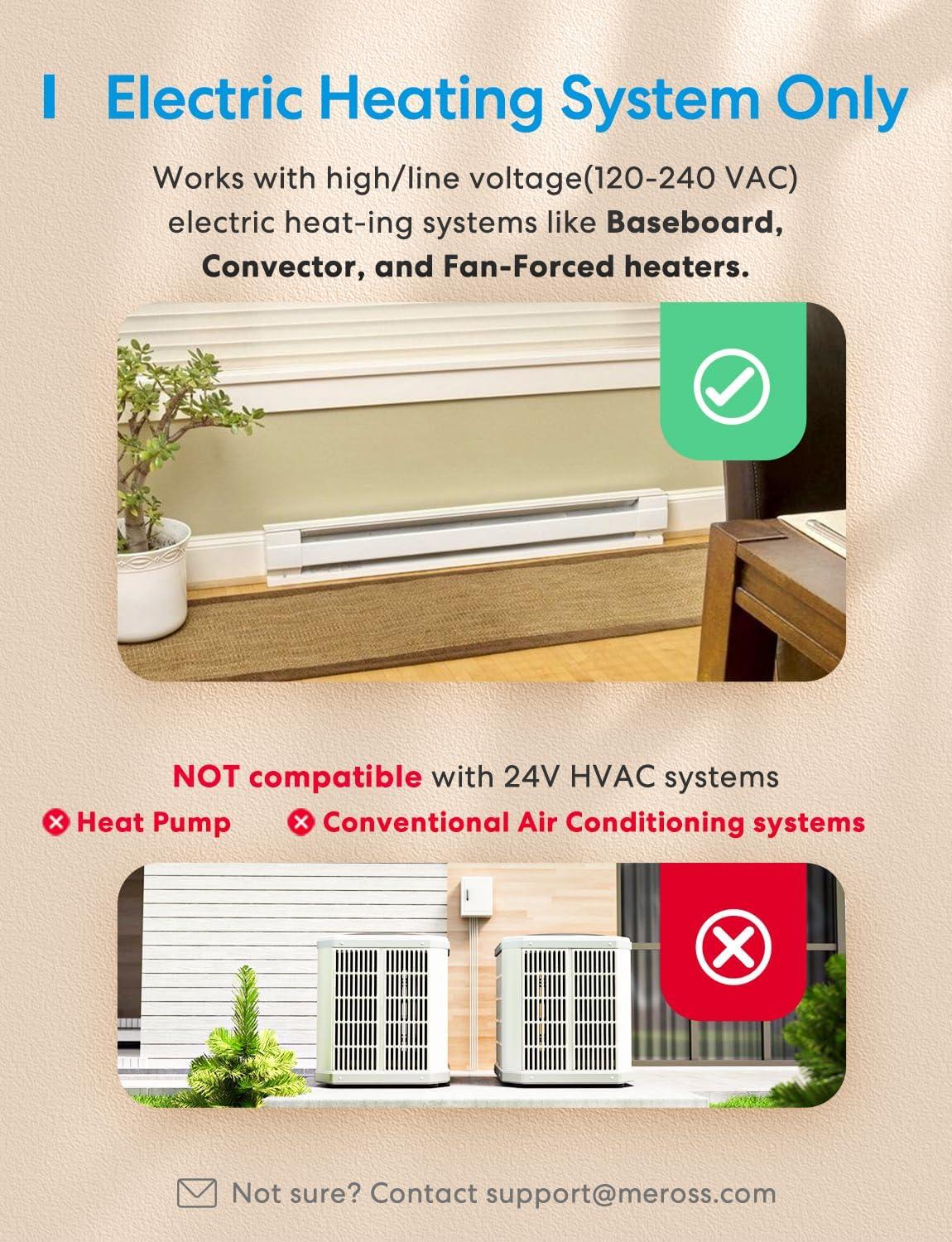 imagemeross Matter Smart Thermostat for Electric Baseboard Heater Energy Saving Programmable WiFi Thermostat for House Works with Alexa HomeKit Google SmartThings App ampamp Voice Control for Smart Home