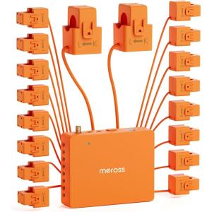 meross Smart Home Energy Monitor, Energy Usage Monitor 16x60A Circuit Sensors for Home Electrical Panel, Power Consumption Meter with Solar Metering & 36-Month History, Supports Home Assistant on 2.4G