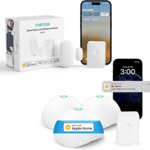 meross Smart Door Sensor Kit + Smart Water Sensor Alarm 3 Pack Kit