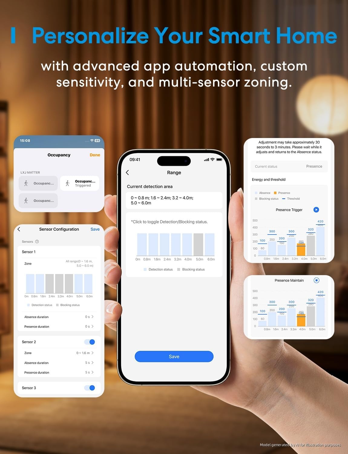 image:imagemeross Presence Sensor Matter Over Thread BatteryPowered 4in1 Motion Sensor with AI Learning Home Automation IP67 PIR amp Light amp mmWave Radar Supports Home Assistant Apple HomeKit Alexa Google