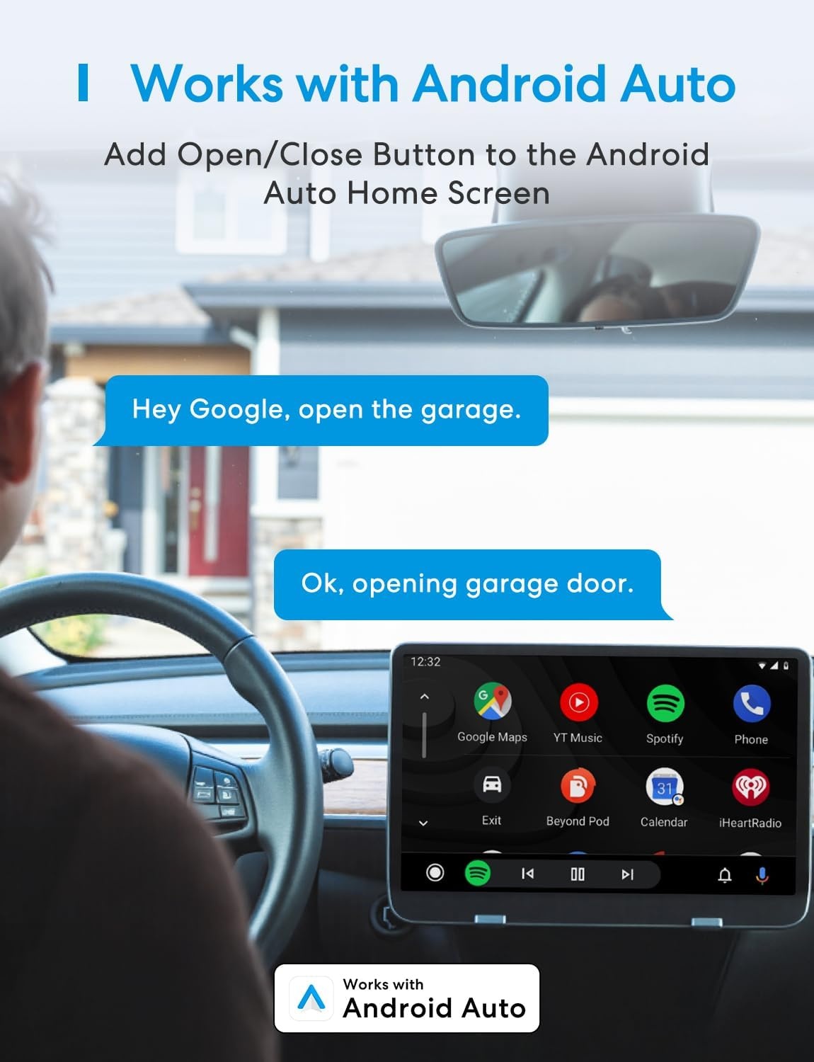 image:imagemeross Smart Garage Door Opener Remote Compatible with Amazon Alexa Google Assistant and SmartThings Enhanced Compatibility AppVoice Control Non HomeKit Version