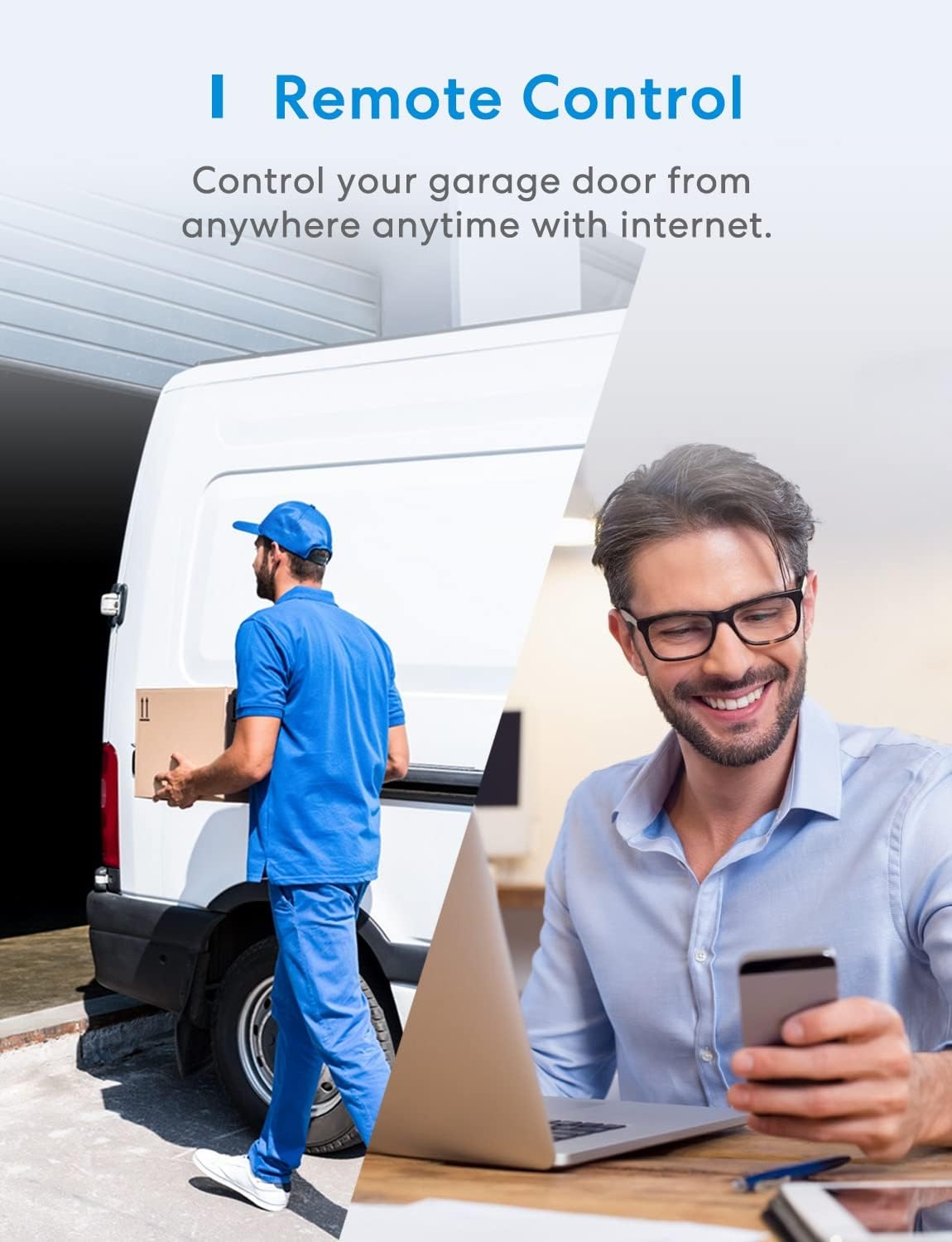 image:imagemeross Smart Garage Door Opener Remote Compatible with Amazon Alexa Google Assistant and SmartThings Enhanced Compatibility AppVoice Control Non HomeKit Version