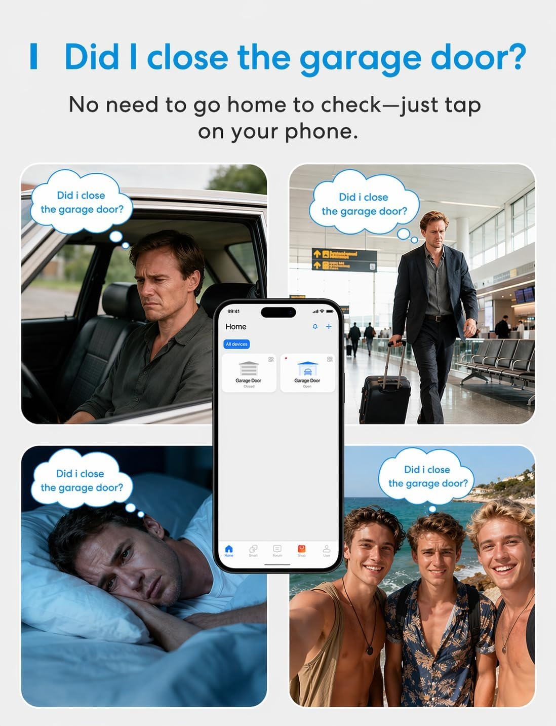 image:imagemeross Smart Garage Door Opener Remote Compatible with Amazon Alexa Google Assistant and SmartThings Enhanced Compatibility AppVoice Control Non HomeKit Version
